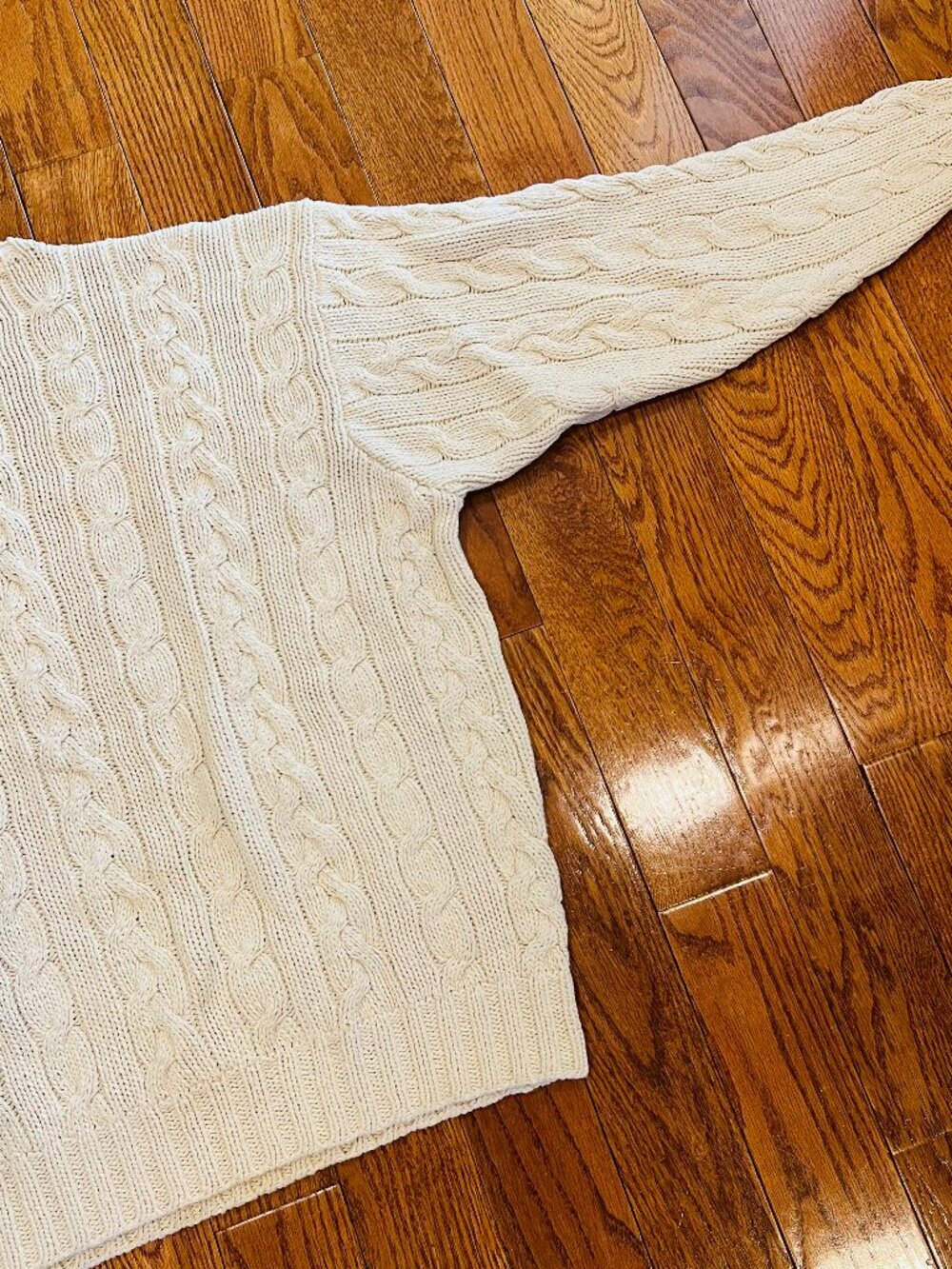 Vintage 90's Polo Ralph Lauren Men’s Cable Knit Fisherman Sweater Size XL Chunky - Picture 2 of 16